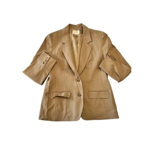 Pendleton Wool Blazer Womens Tan Vintage 70s Two Button Wool Jacket Sz 10
